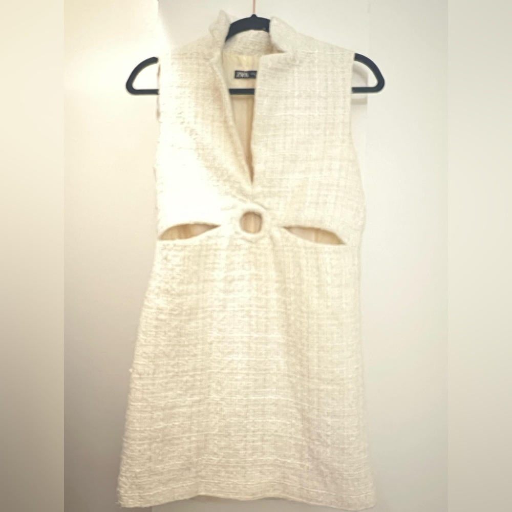 Ivory Sleeveless Cutout Dress